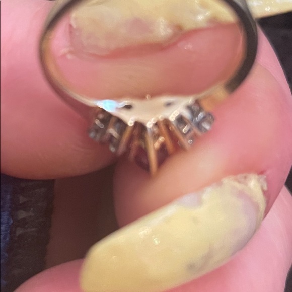 Marquis Ruby Flanked by diamonds ring - Picture 7 of 15